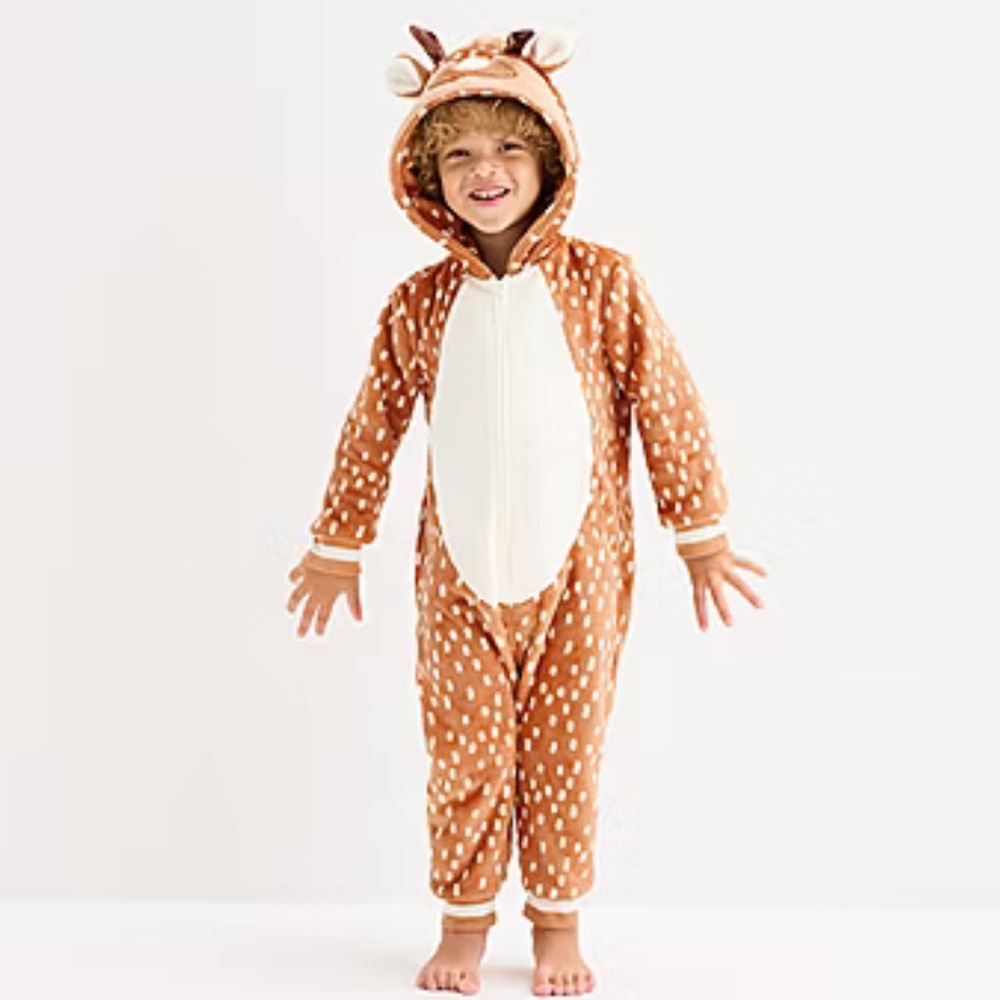 North Pole Trading Co. Unisex Plush Reindeer Pajamas/Costume Size 2T